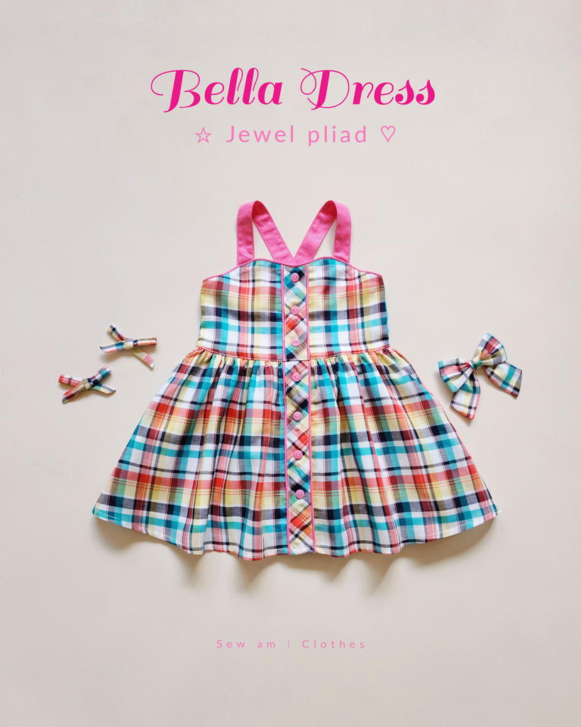 ✿ Bella Dress in Jewel Pliad • No collar version ✿