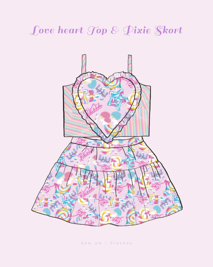 ✿ Twin Stars Lollipop • Love Heart Dress, Pixie Skort ✿