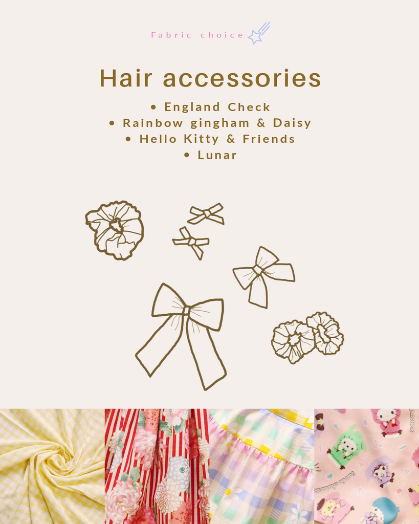 • Matching accessories • England Check, Lunar, Rainbow gingham, HK & Friends