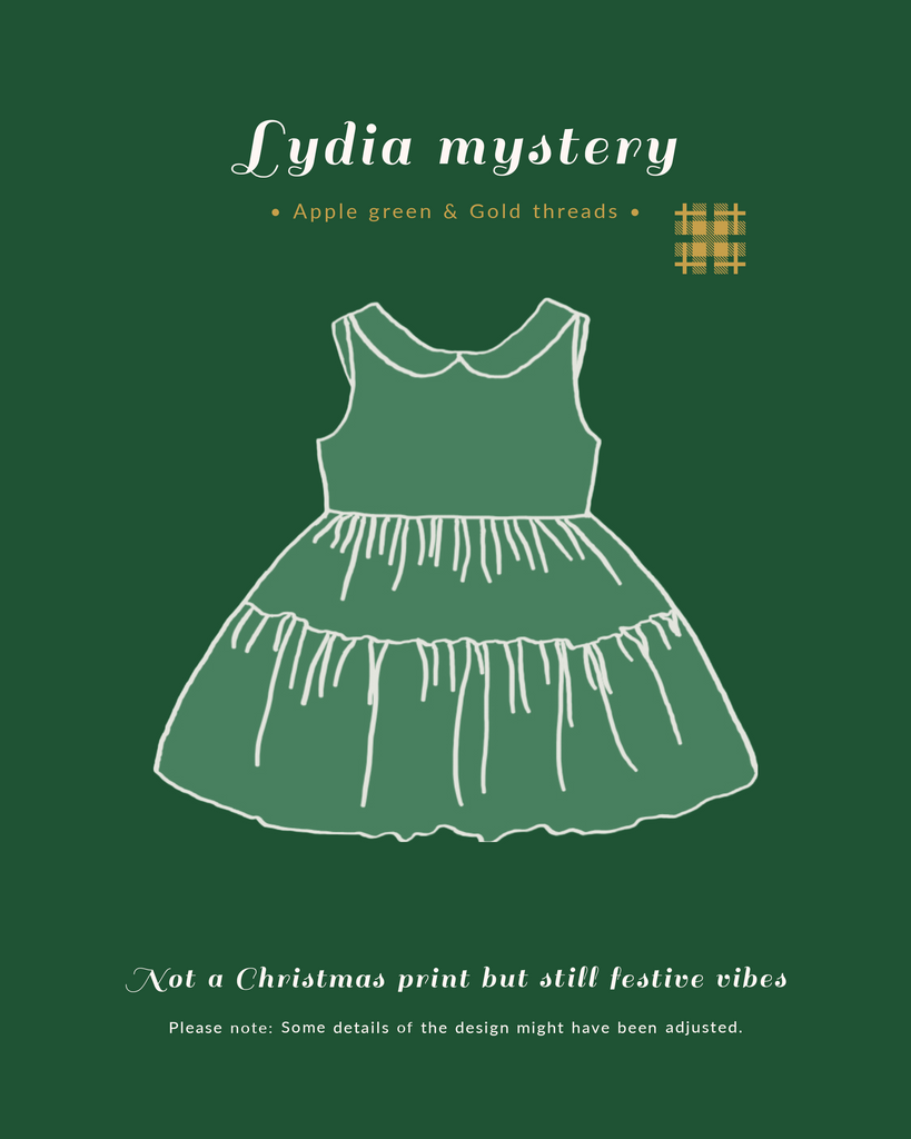 ☆ Lydia Mystery Dress • Apple green & Gold Threads ☆