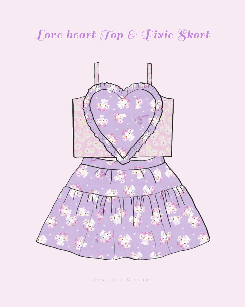 ✿ My Melody 45th Anniversary • Love Heart Top, Pixie Skort ✿