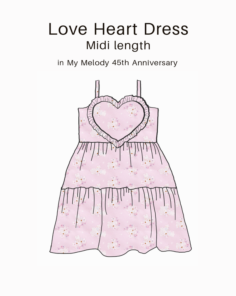 ✿ 𝙋𝙍𝙀-𝙊𝙍𝘿𝙀𝙍 Love Heart Dress • Midi length • 2 tiers dress