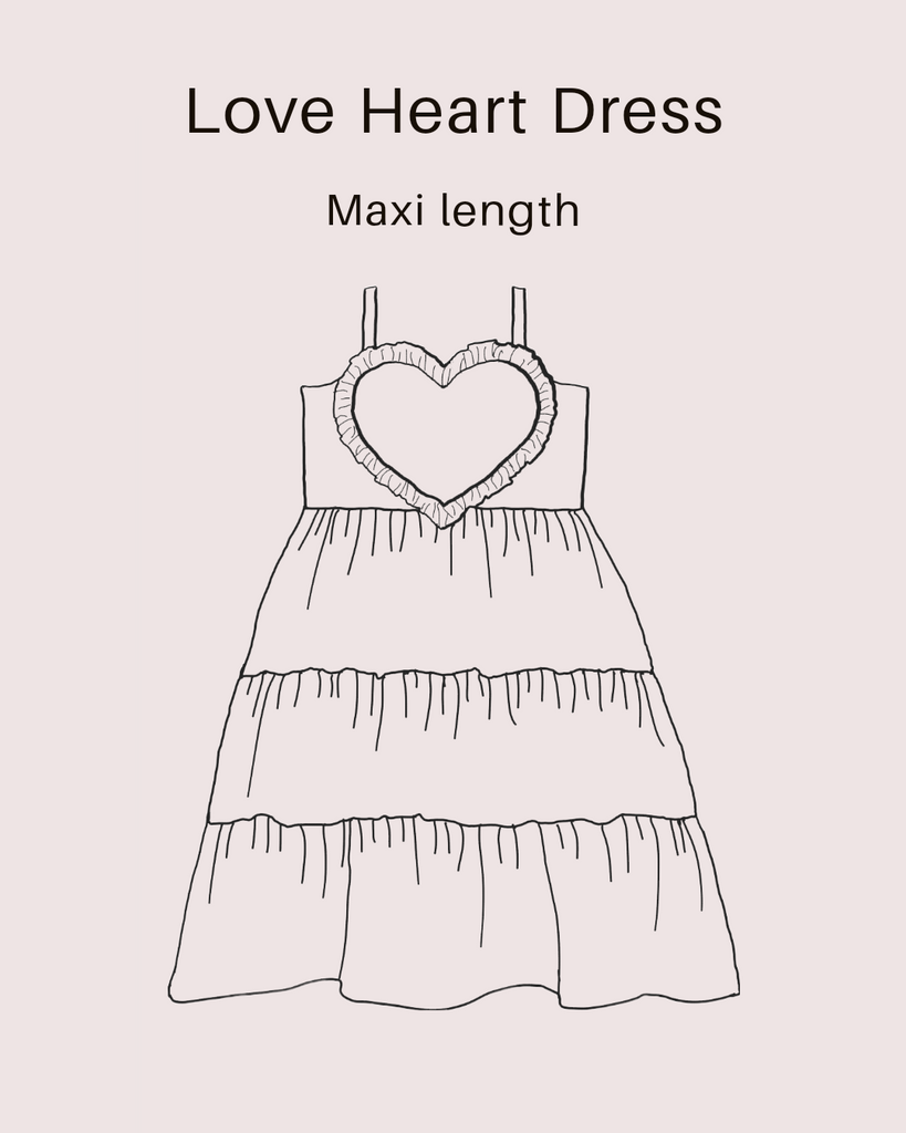 ✿ 𝙋𝙍𝙀-𝙊𝙍𝘿𝙀𝙍 Love Heart Dress • Maxi length • 3 tiers dress