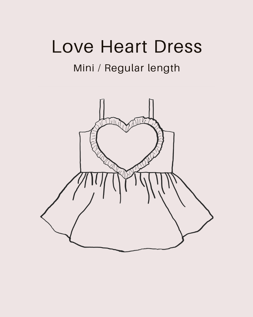 ✿ 𝙋𝙍𝙀-𝙊𝙍𝘿𝙀𝙍 Love Heart Dress • Mini / Regular length Size 2-7y