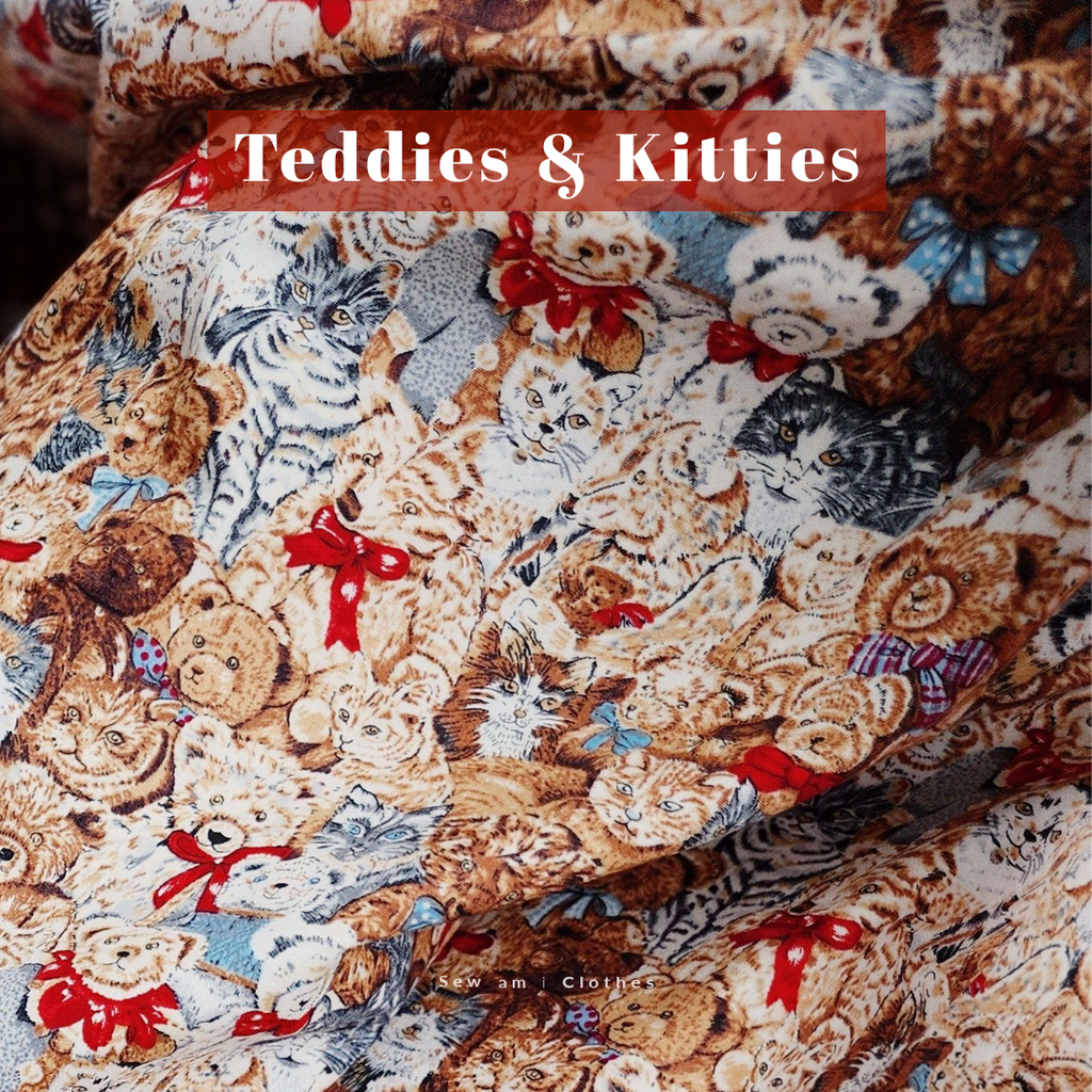 🧸 Teddies & Kitties Fabric ☆ 𝐀𝐯𝐚𝐢𝐥𝐚𝐛𝐥𝐞 𝐢𝐧 𝐭𝐰𝐨 𝐬𝐭𝐲𝐥𝐞𝐬