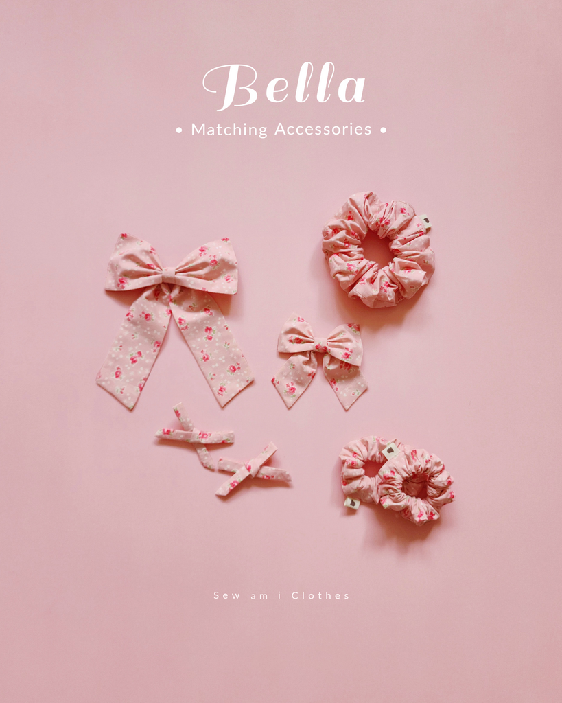 • Bella in pastel peach matching accessories