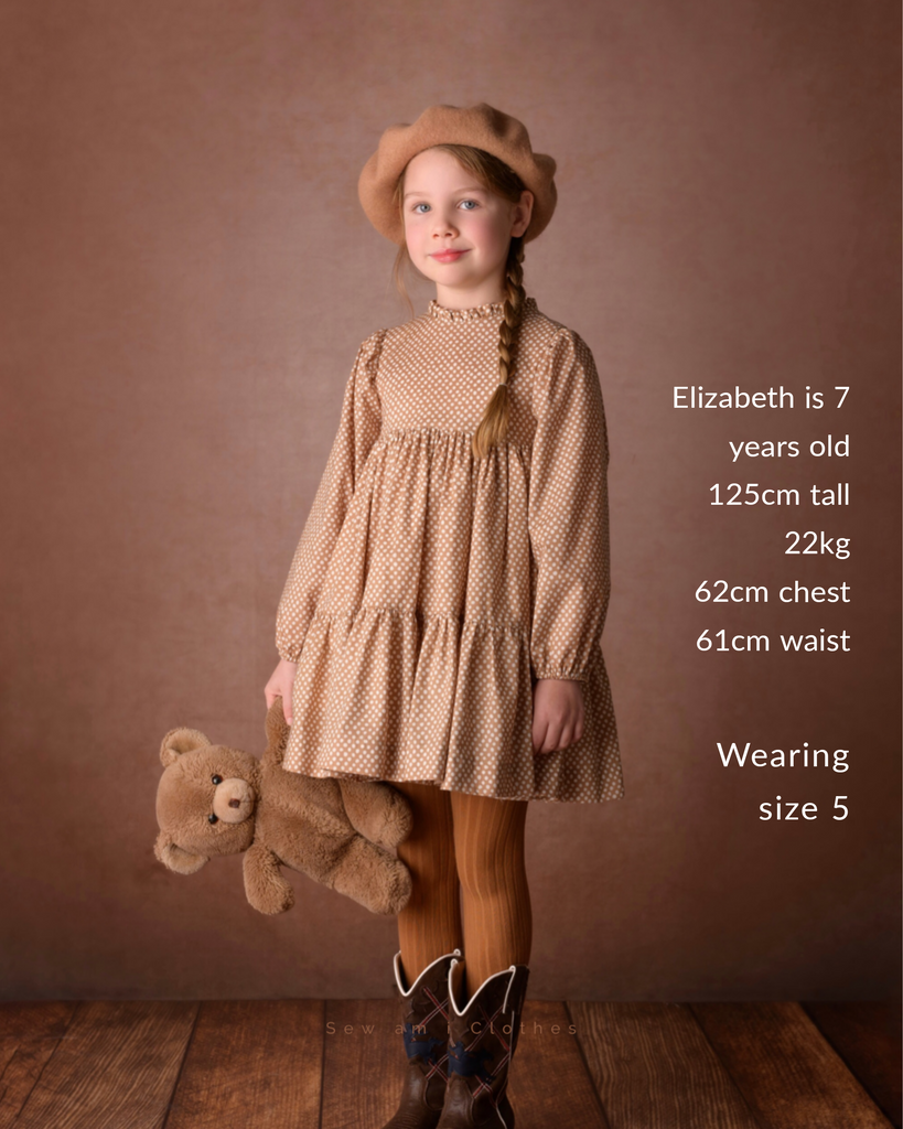 ✿ Milly Dress in Meadow - Deep Taupe + Tail bow