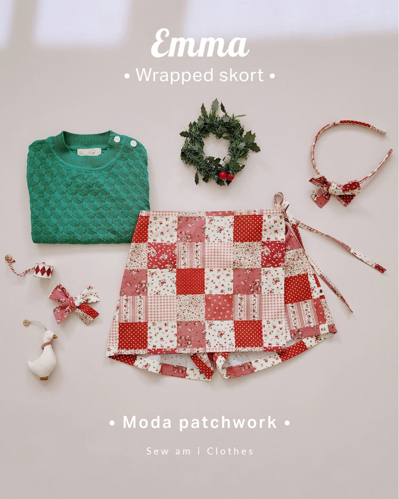 𝐄𝐦𝐦𝐚 𝐰𝐫𝐚𝐩𝐩𝐞𝐝 𝐬𝐤𝐨𝐫𝐭 • Moda Patchwork