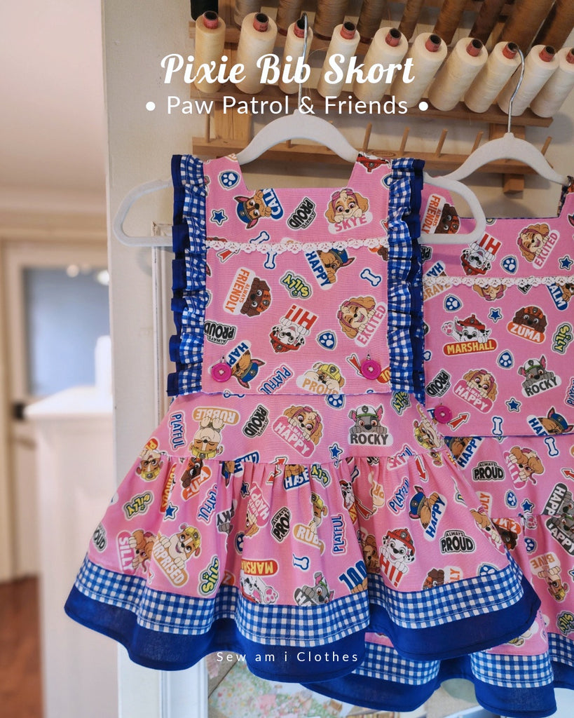 𝙍𝙚𝙖𝙙𝙮 𝙩𝙤 𝙨𝙝𝙞𝙥 ♡ Extra made Pixie frilled bib skort • Paw patrol & Friends • Size 6