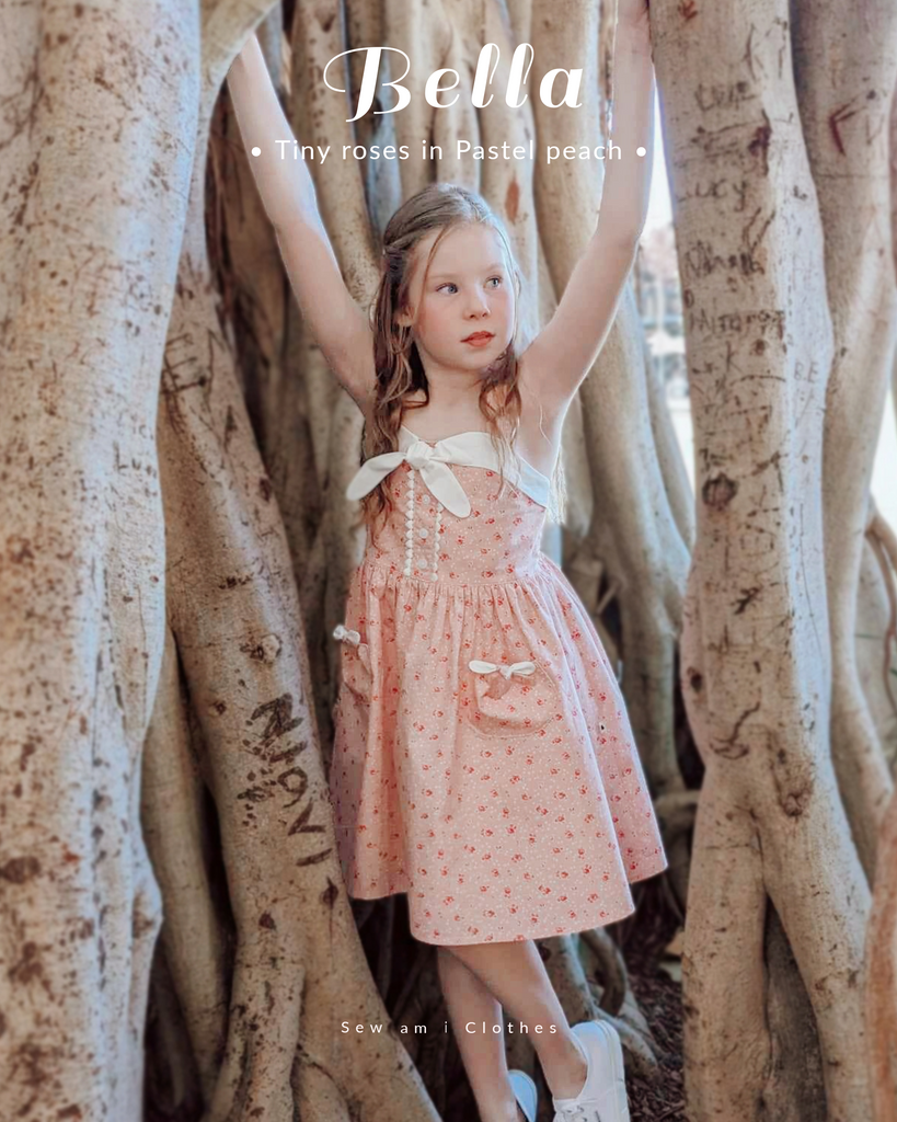 ✿ Bella Dress • Tiny roses in pastel peach ✿