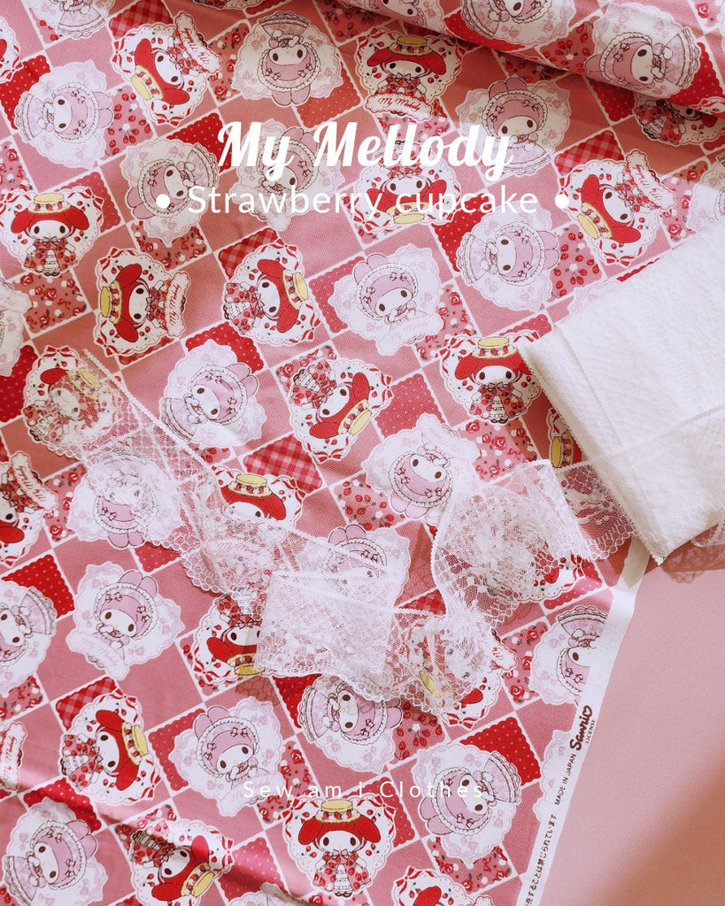 𝙋𝙧𝙚-𝙤𝙧𝙙𝙚𝙧 Pixie frilled bib skort ☆ My Melody Strawberry cupcake