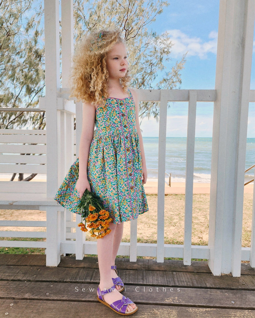 ✿ Bella Dress - Button front in Painterly Meadow ✿