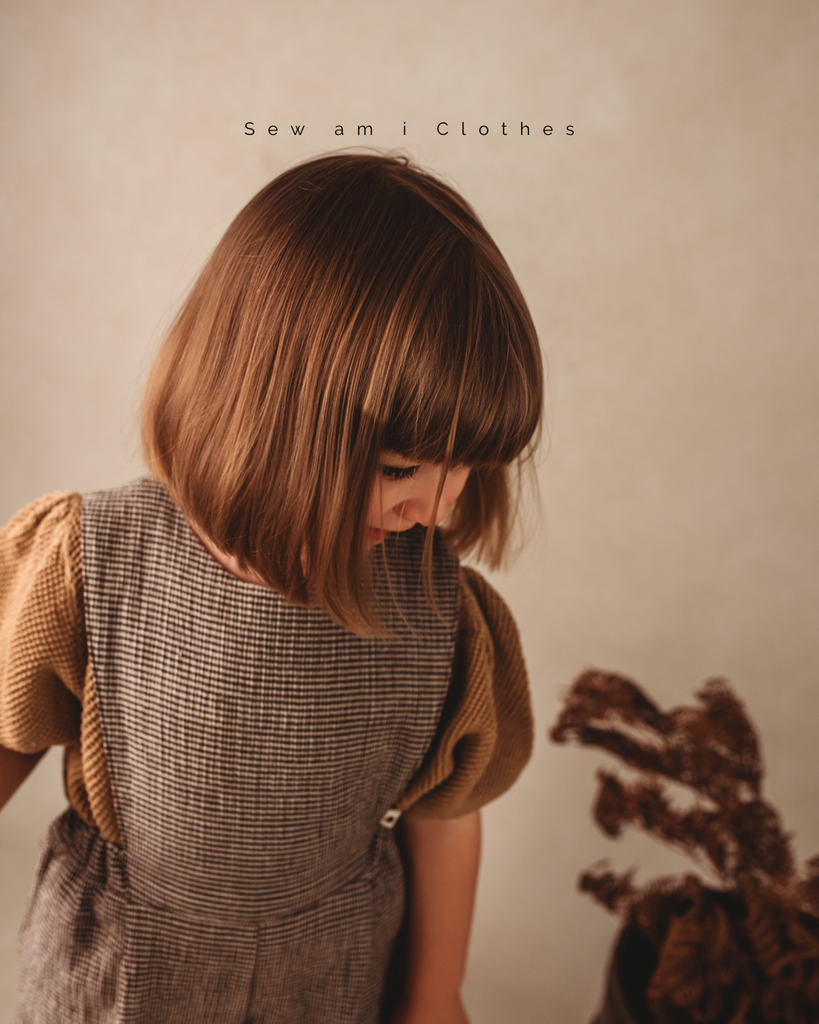 ✿ Quin Overall: Dark Brown Micro-check ✿