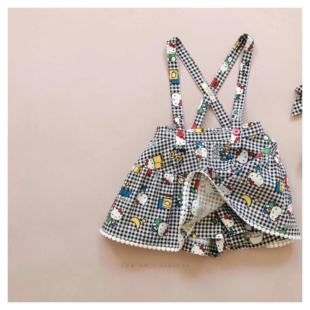 Pixie Suspender Skort & Matchy Bow • Hello Kitty •